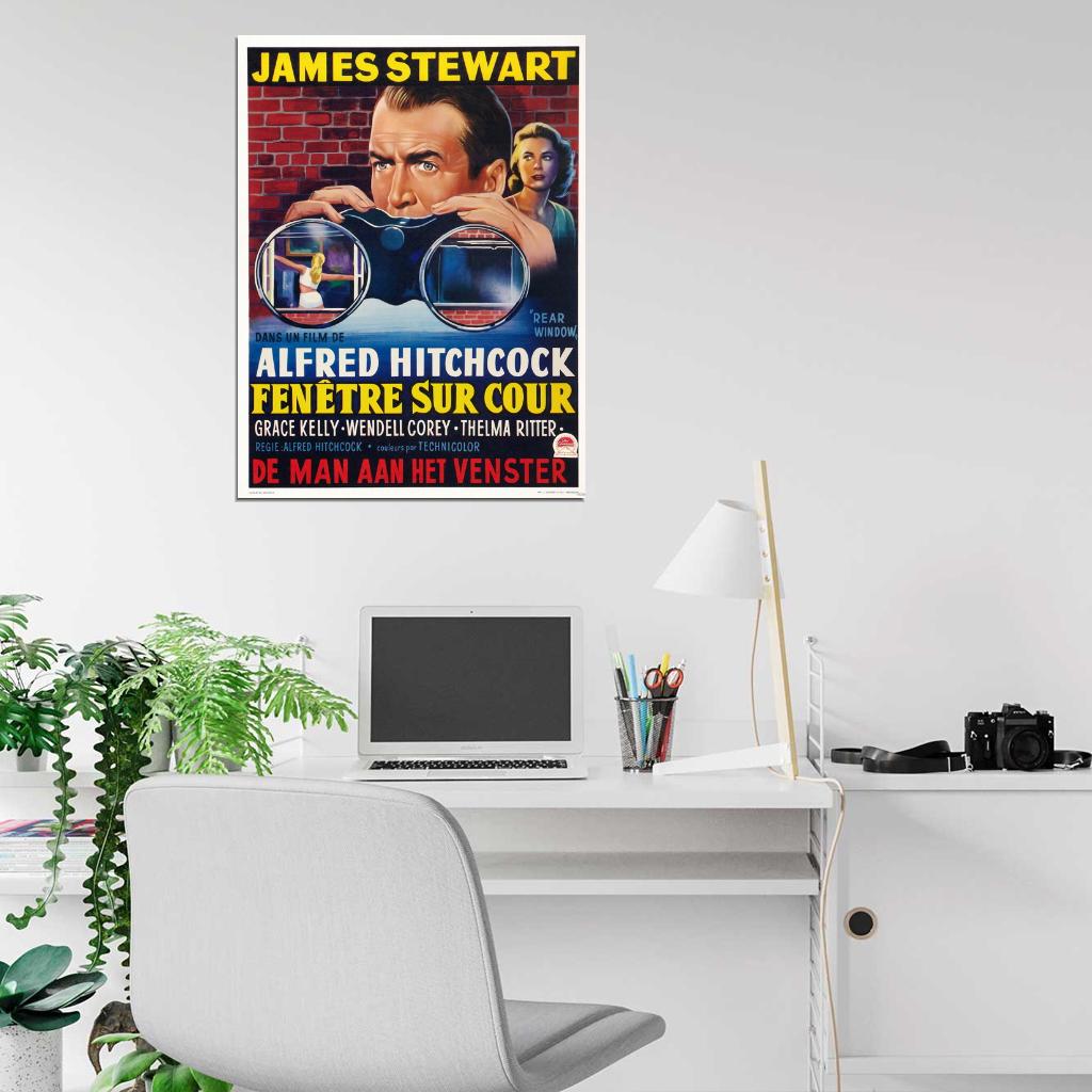 Rear Window Retro Classic Movie Vintage Wall Art Print Poster