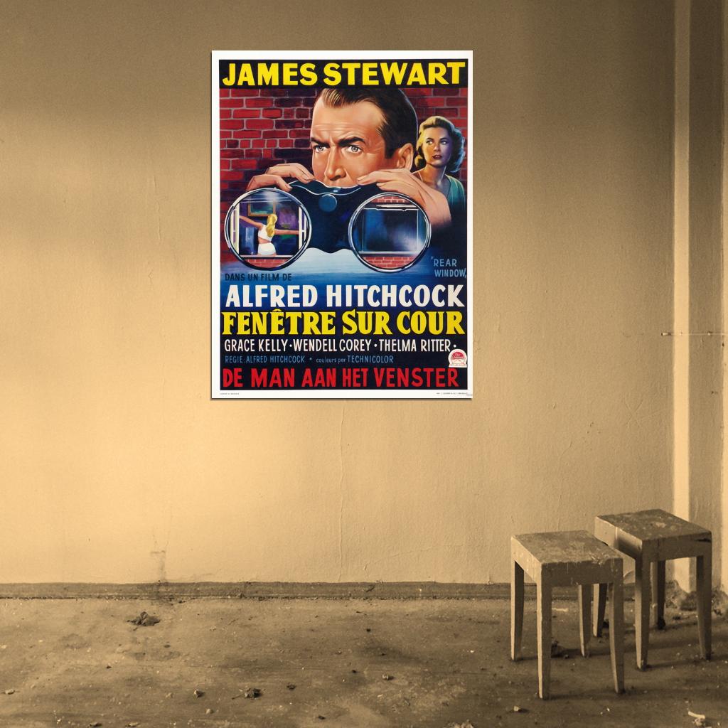 Rear Window Retro Classic Movie Vintage Wall Art Print Poster