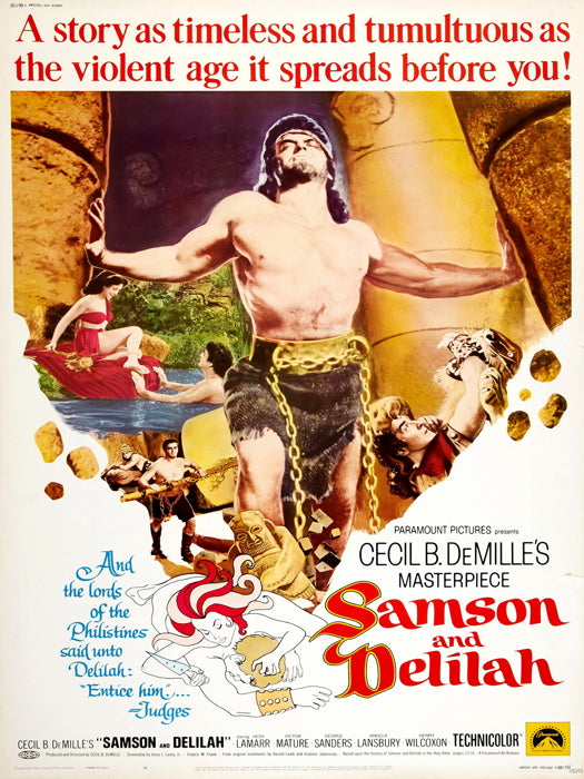 Samson And Delilah 1949 Retro Movie Vintage Wall Art Print Poster