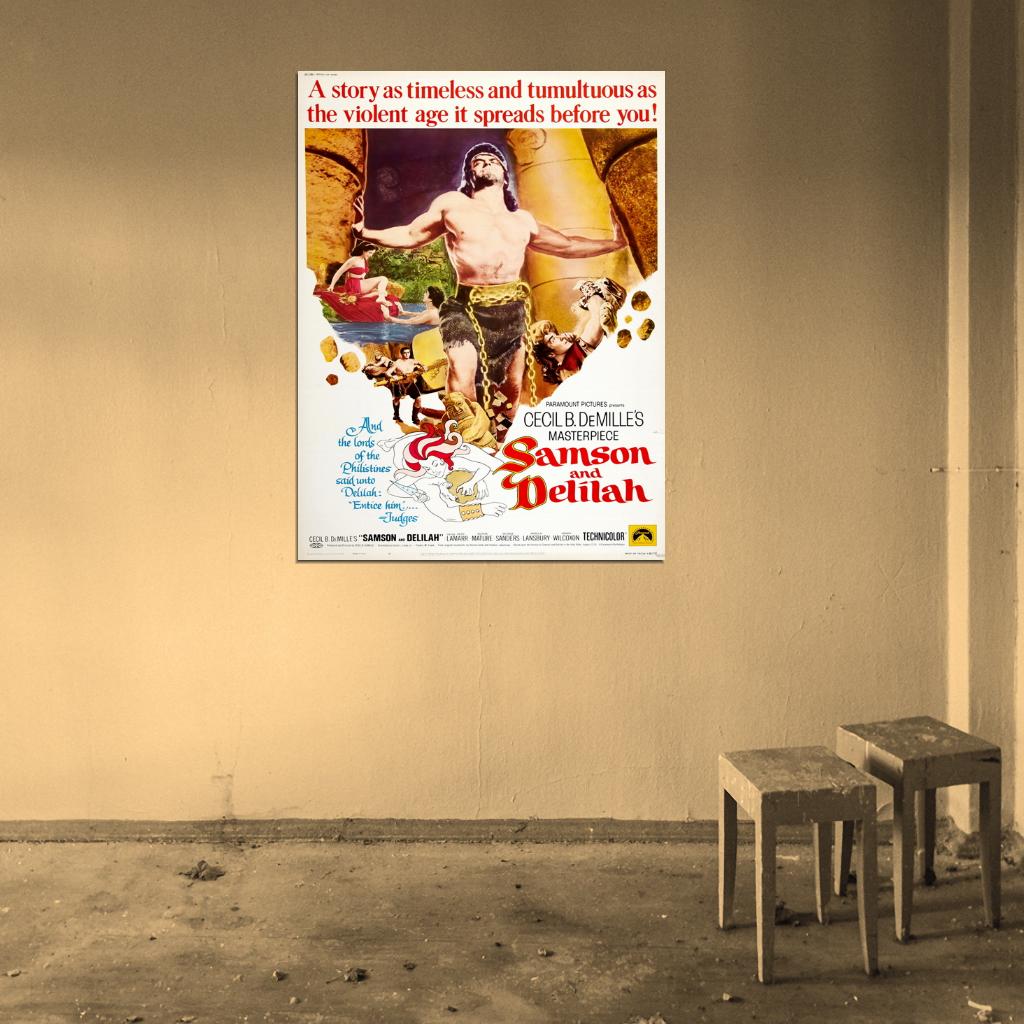 Samson And Delilah 1949 Retro Movie Vintage Wall Art Print Poster