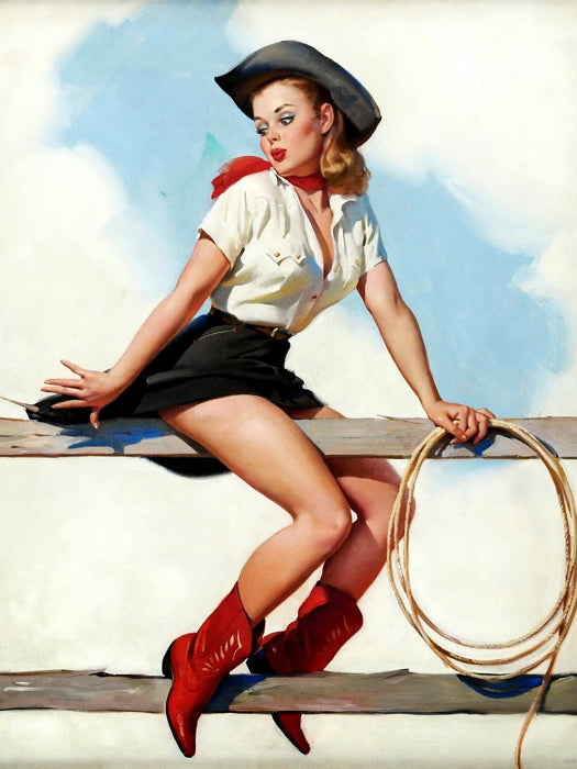 Pin Up Sexy Girl Retro Painting Art Vintage Wall Art Print Poster