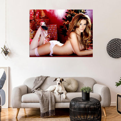 Sexy Christmas Girl Hot Model Wall Art Print Poster