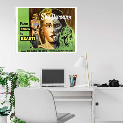 She Demons 1958 Retro Classic Movie Vintage Wall Art Print Poster