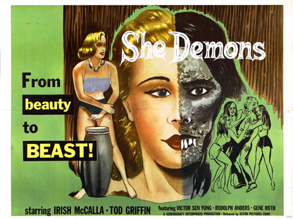 She Demons 1958 Retro Classic Movie Vintage Wall Art Print Poster