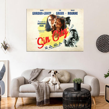 Sin City Vintage Retro Art Movie Wall Art Print Poster