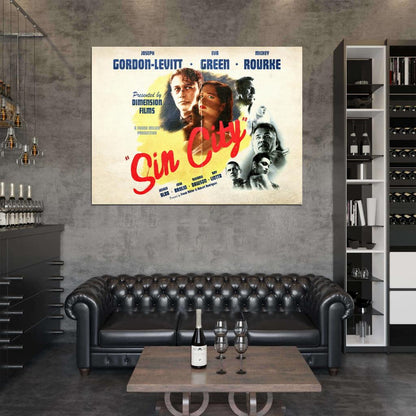 Sin City Vintage Retro Art Movie Wall Art Print Poster