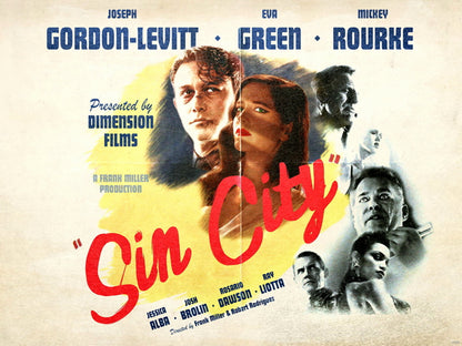 Sin City Vintage Retro Art Movie Wall Art Print Poster