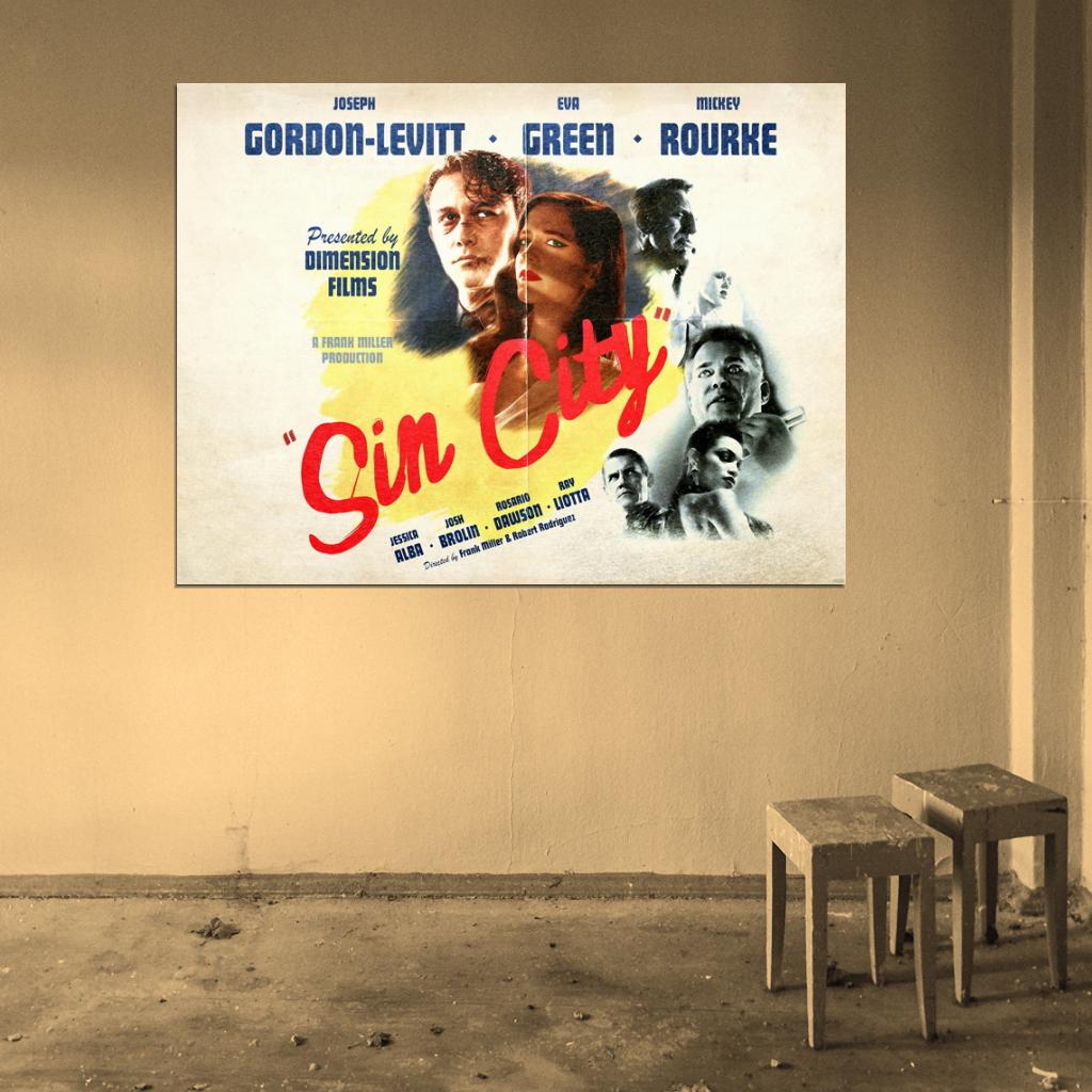 Sin City Vintage Retro Art Movie Wall Art Print Poster