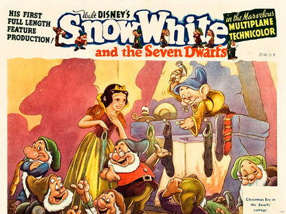 Snow White And The Seven Dwarfs 1937 Vintage Wall Art Print Poster