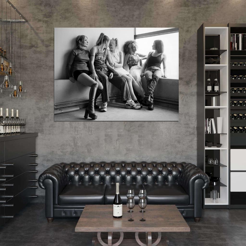 Spice Girls Pop Music Group Vintage BW Wall Art Print Poster