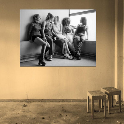 Spice Girls Pop Music Group Vintage BW Wall Art Print Poster
