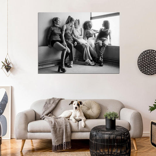 Spice Girls Pop Music Group Vintage BW Wall Art Print Poster