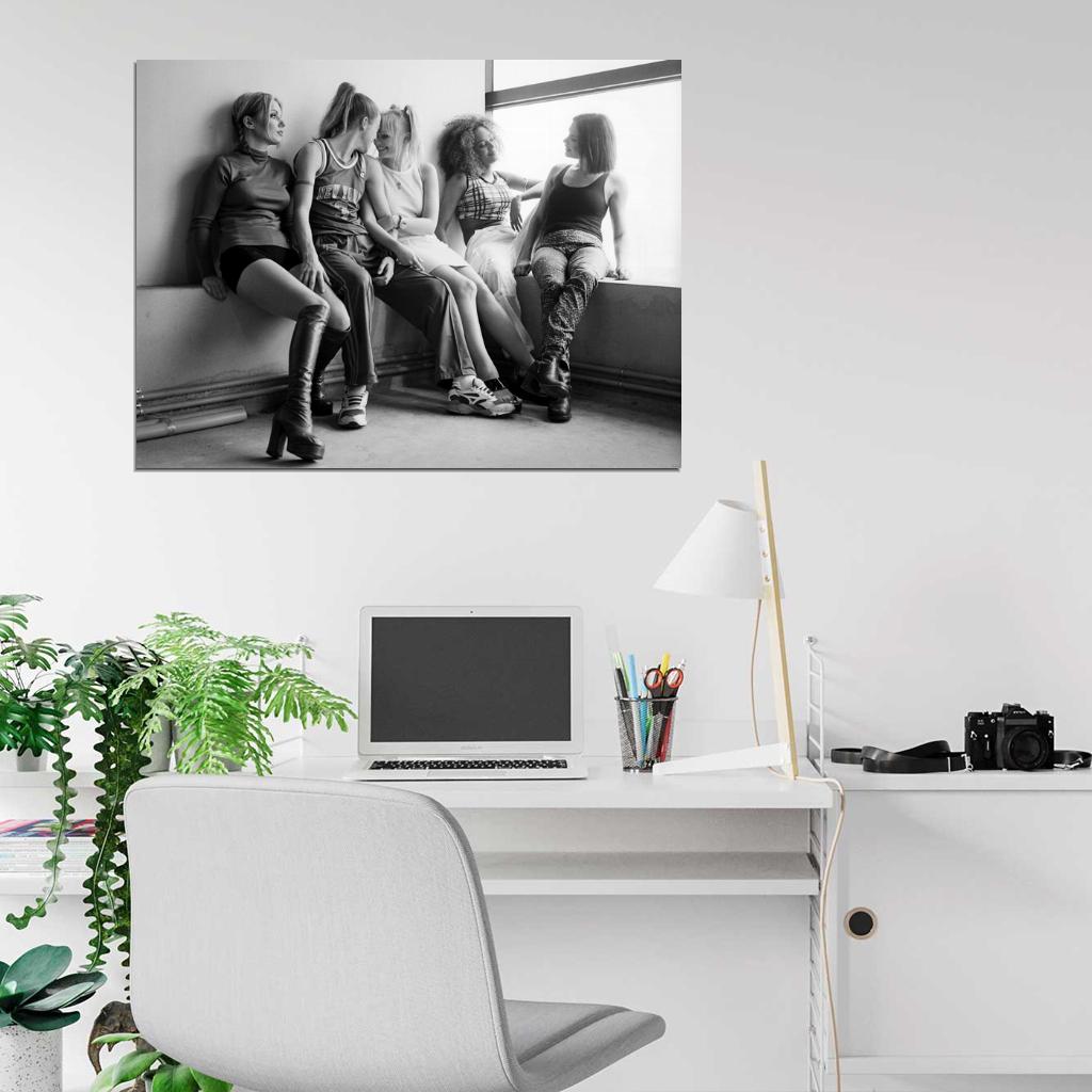 Spice Girls Pop Music Group Vintage BW Wall Art Print Poster