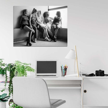 Spice Girls Pop Music Group Vintage BW Wall Art Print Poster