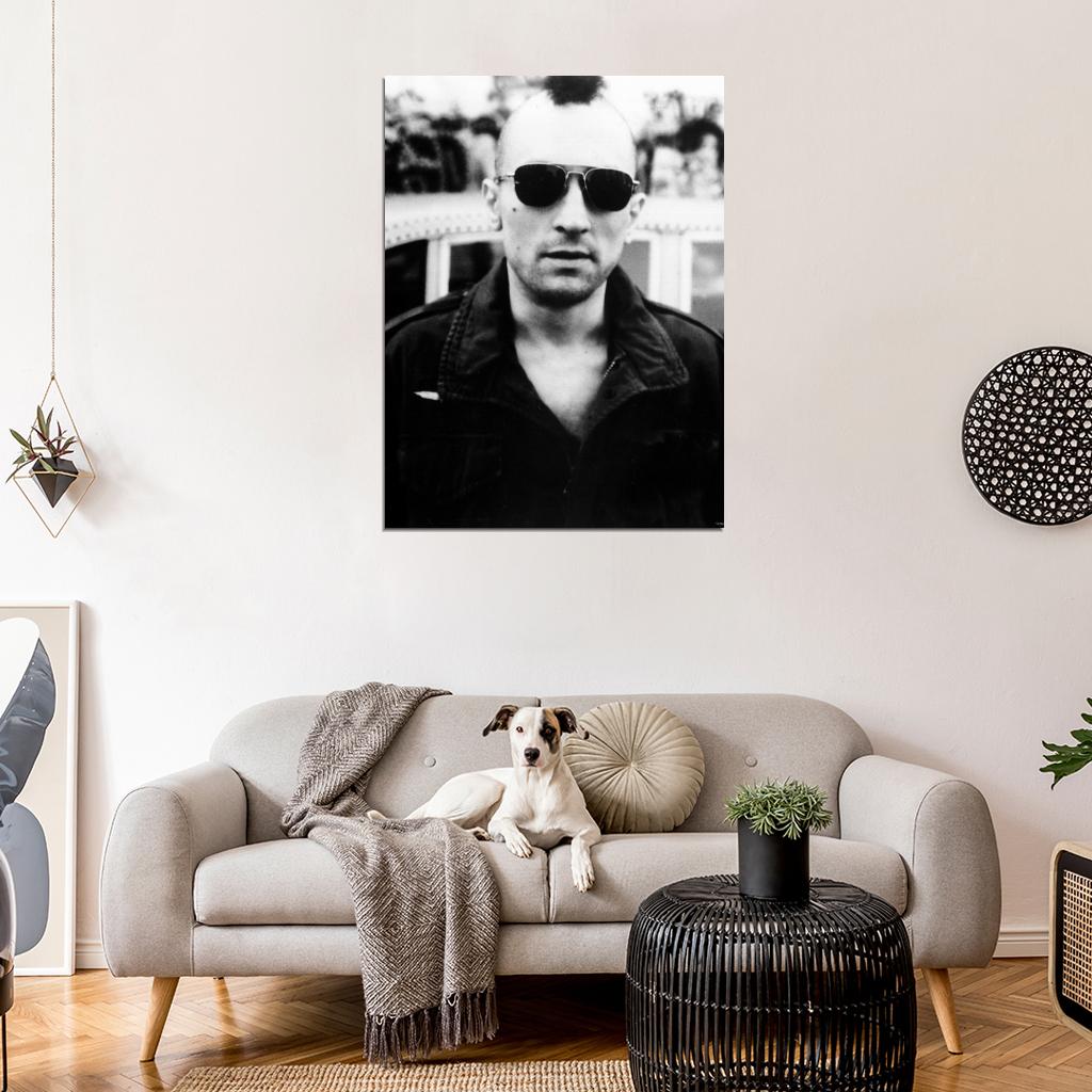 Taxi Driver Robert De Niro Retro Movie BW Wall Art Print Poster