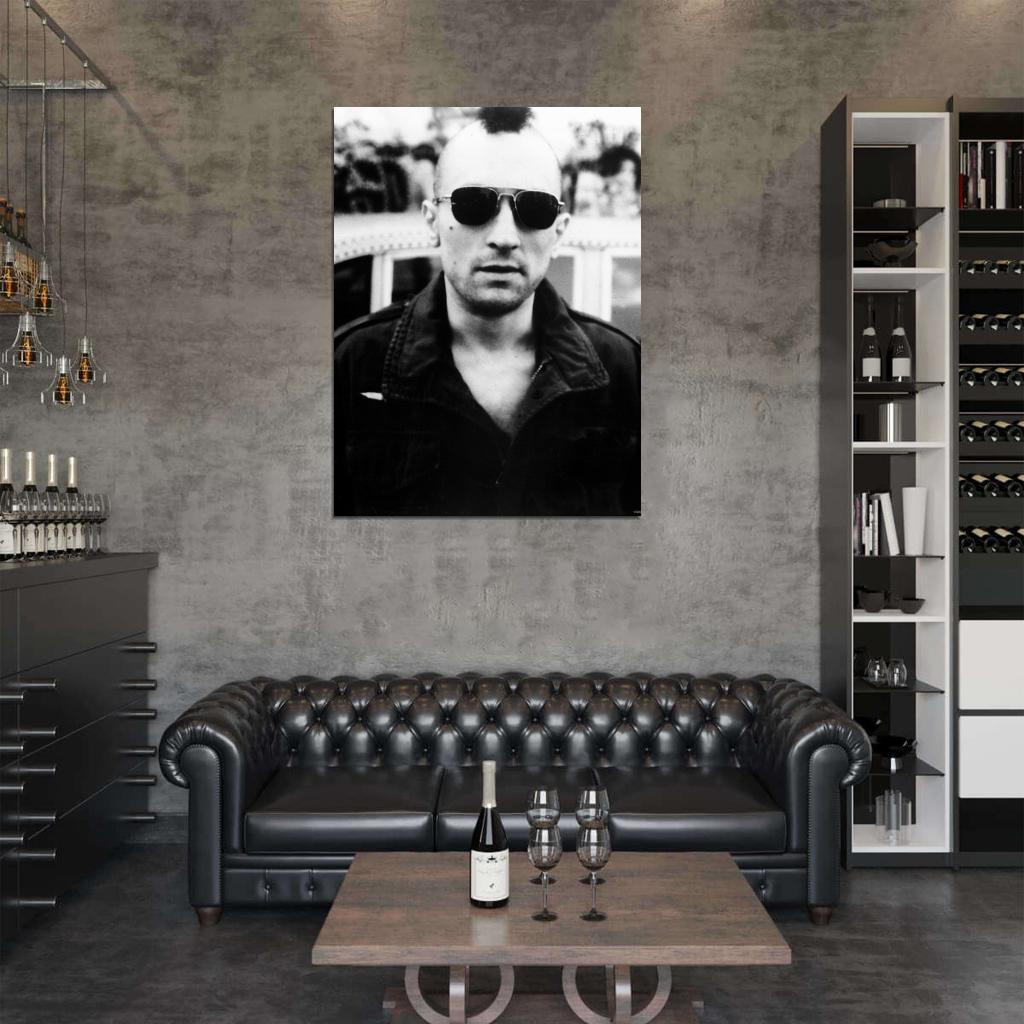 Taxi Driver Robert De Niro Retro Movie BW Wall Art Print Poster
