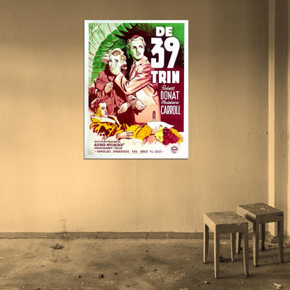 The 39 Steps Alfred Hitchcock Movie Vintage Wall Art Print Poster