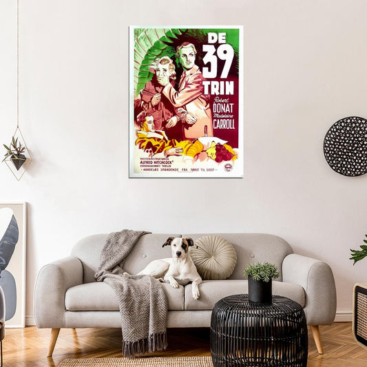 The 39 Steps Alfred Hitchcock Movie Vintage Wall Art Print Poster