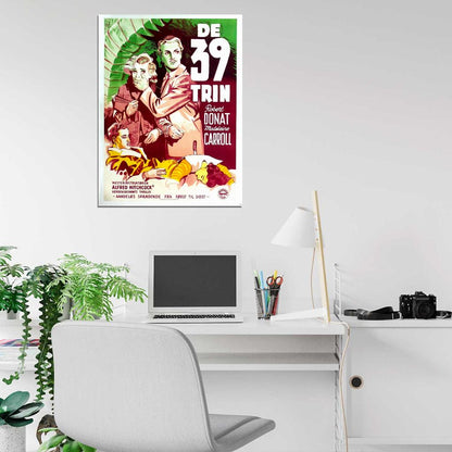 The 39 Steps Alfred Hitchcock Movie Vintage Wall Art Print Poster