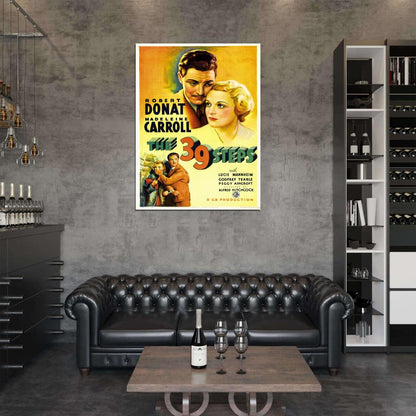 The 39 Steps Retro Classic Movie Vintage Wall Art Print Poster