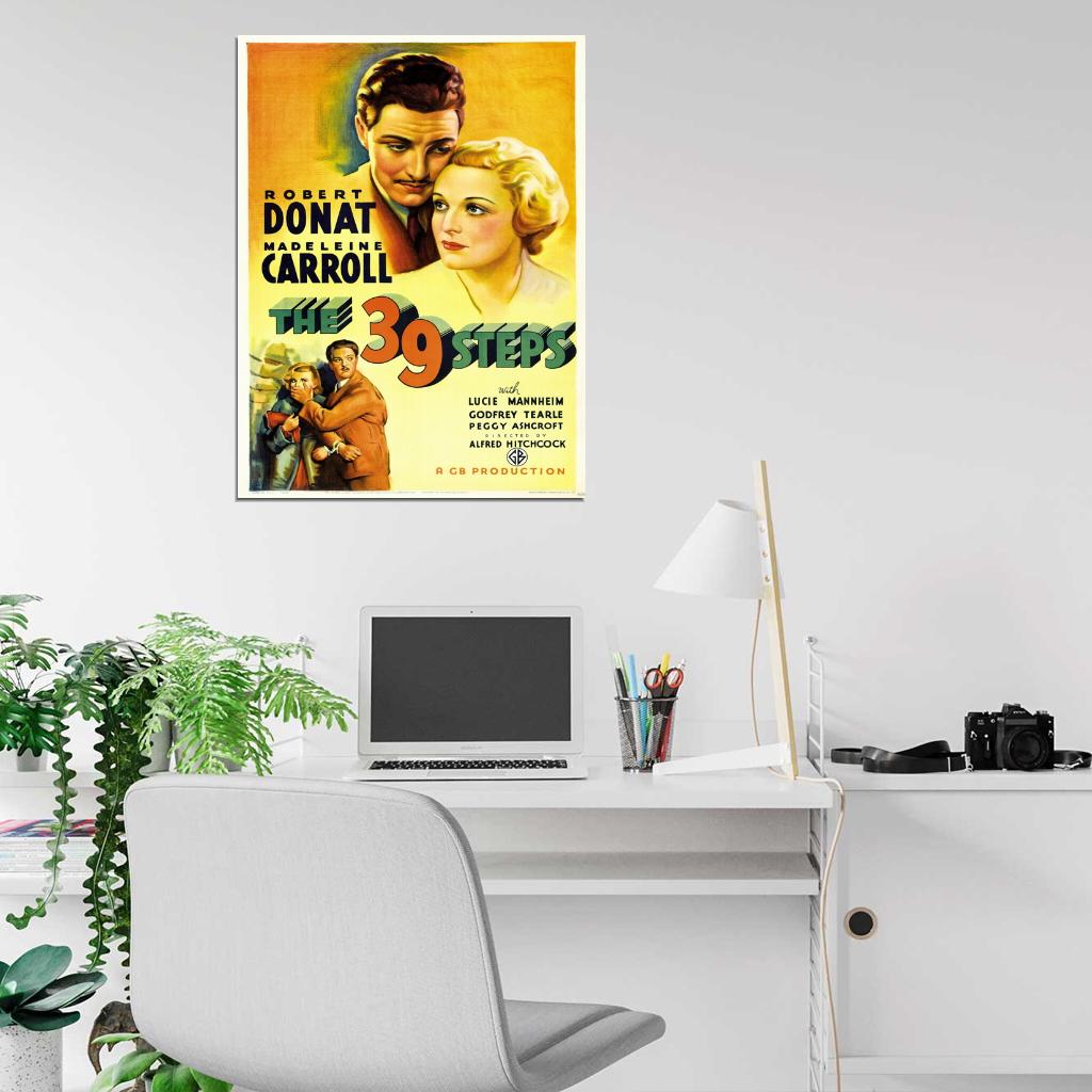 The 39 Steps Retro Classic Movie Vintage Wall Art Print Poster