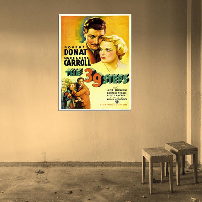 The 39 Steps Retro Classic Movie Vintage Wall Art Print Poster