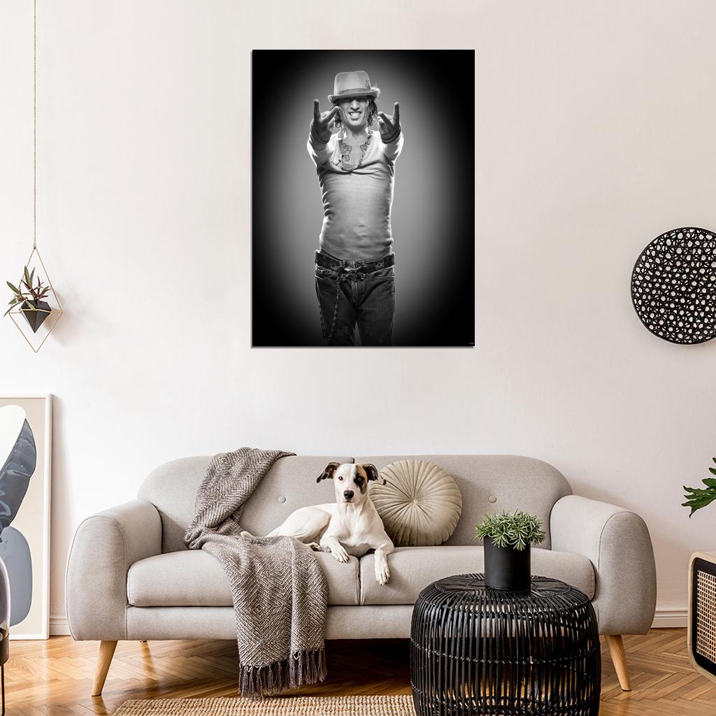 Tommy Lee Rock Music Singer BW Wall Art Print Poster