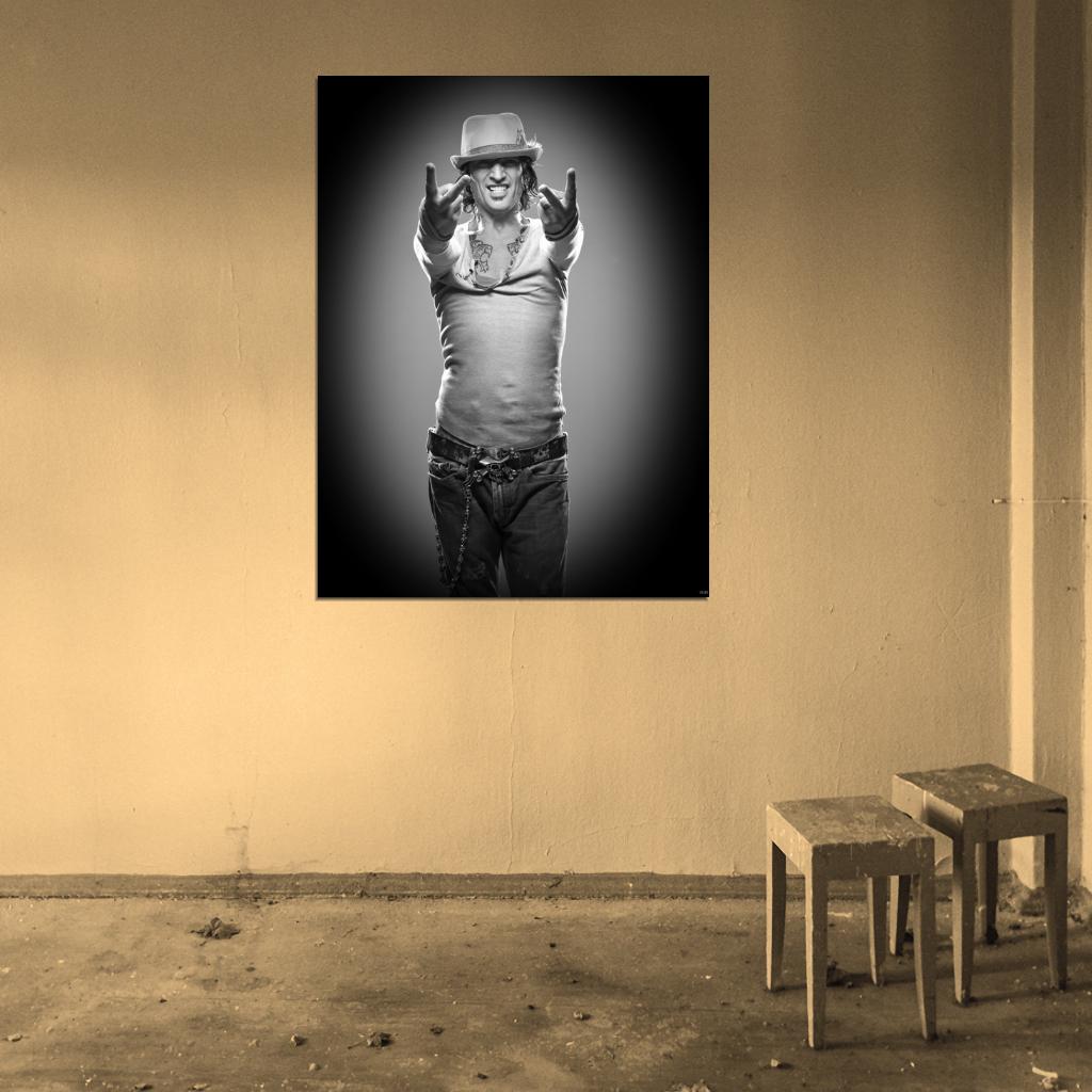 Tommy Lee Rock Music Singer BW Wall Art Print Poster