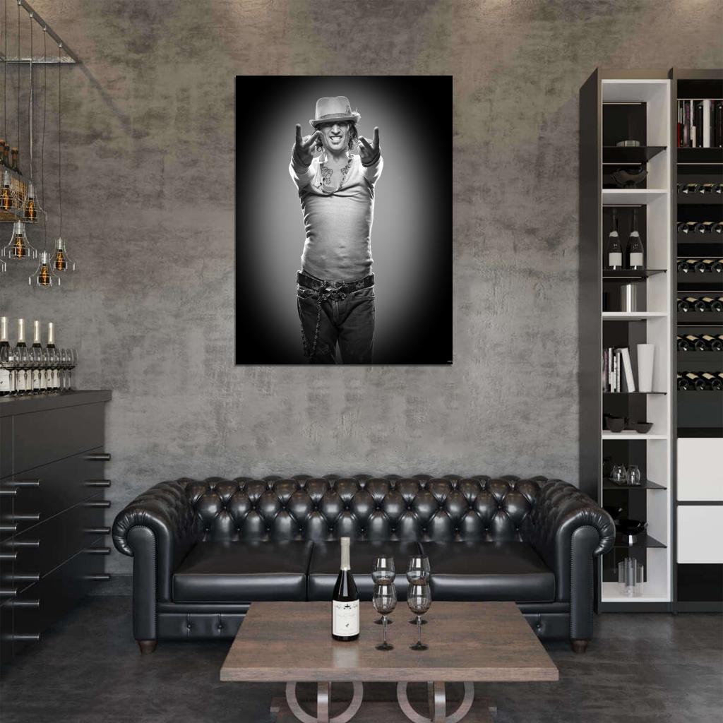 Tommy Lee Rock Music Singer BW Wall Art Print Poster