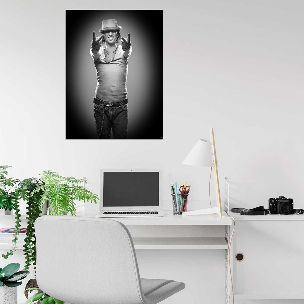 Tommy Lee Rock Music Singer BW Wall Art Print Poster