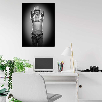 Tommy Lee Rock Music Singer BW Wall Art Print Poster
