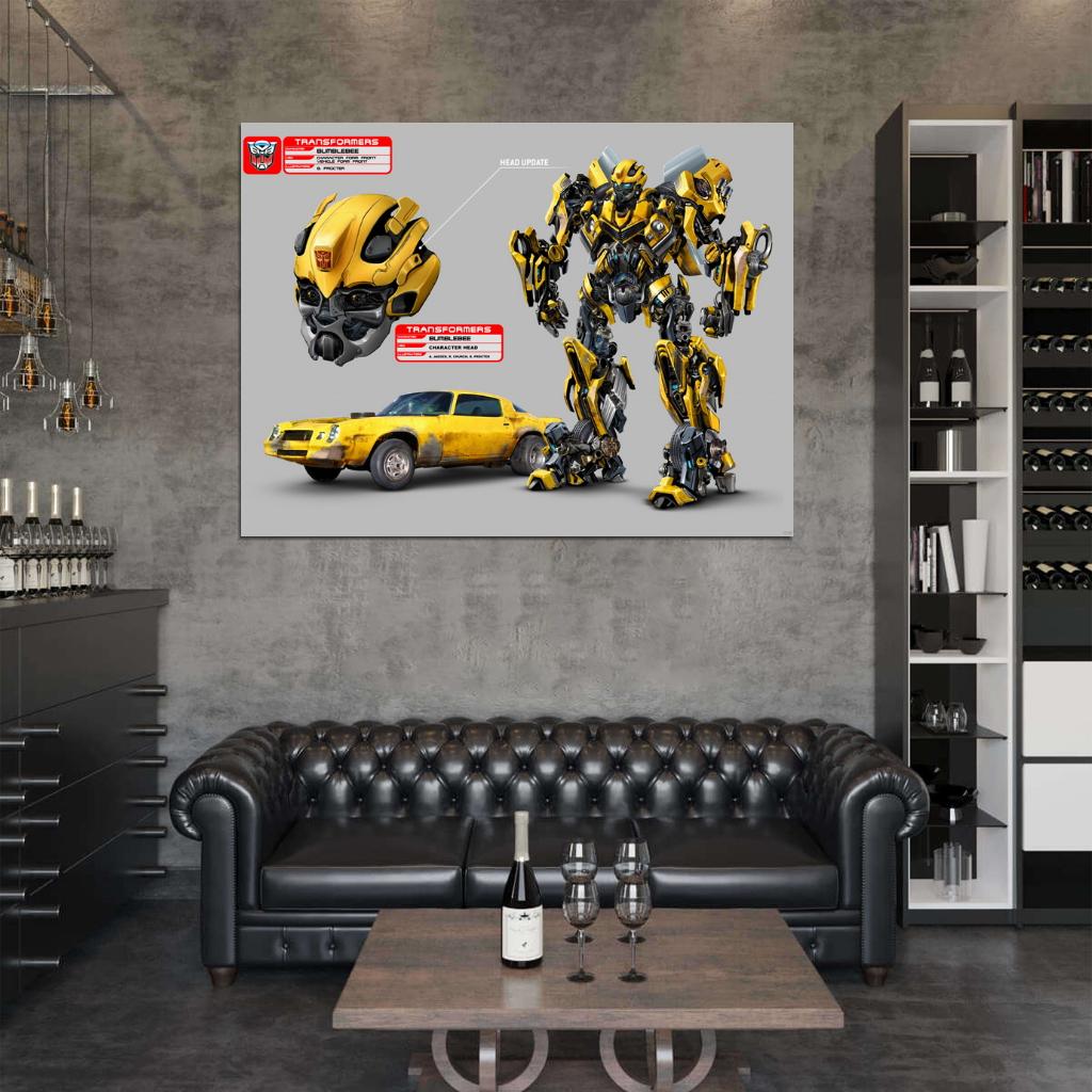 Transformers Bumblebee Camaro Movie Art Wall Art Print Poster