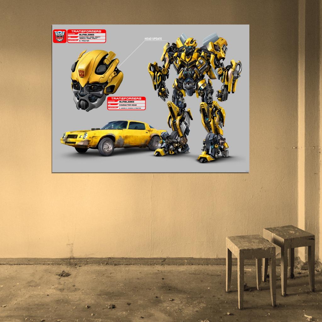 Transformers Bumblebee Camaro Movie Art Wall Art Print Poster