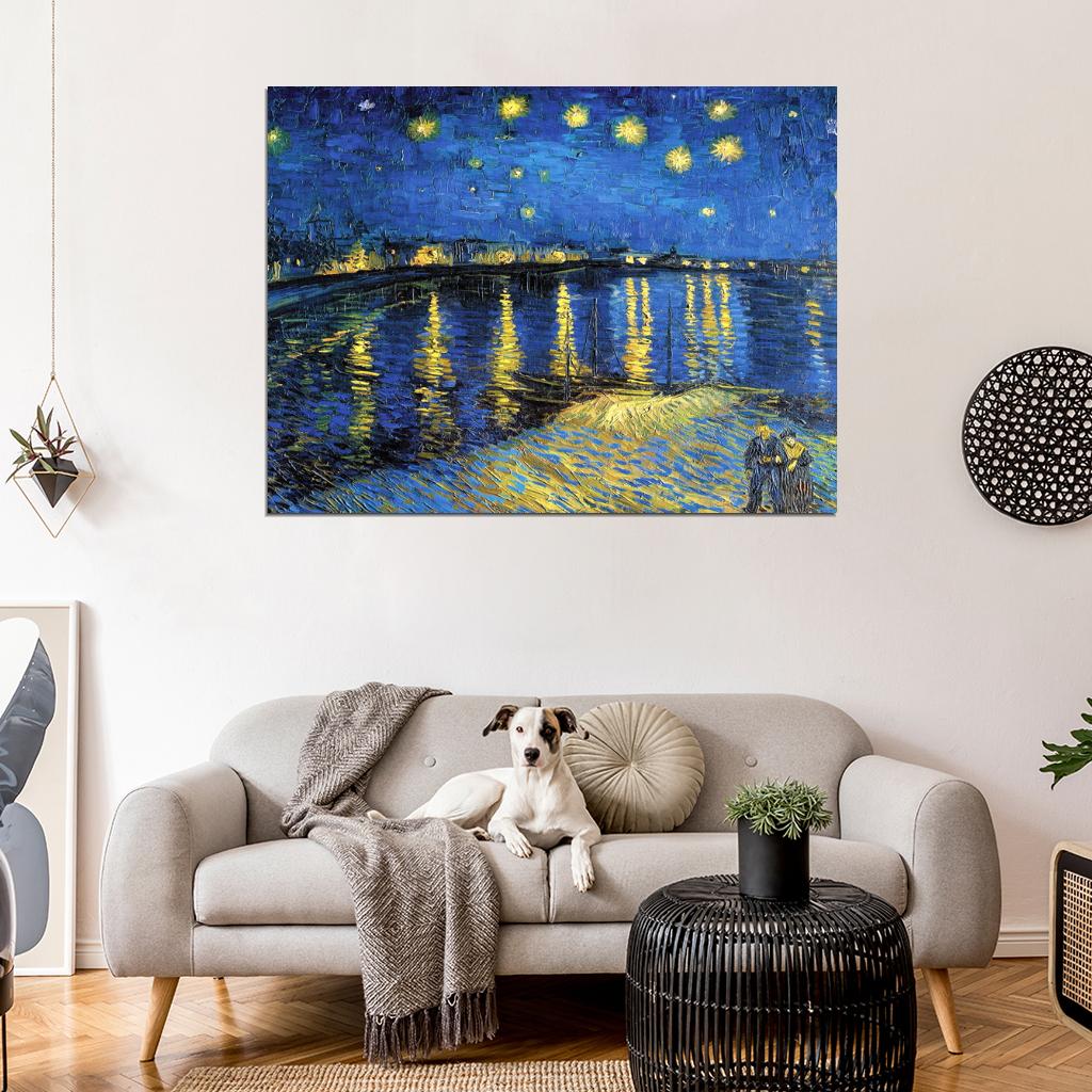 Starry Night Van Gogh Painting Retro Vintage Wall Art Print Poster