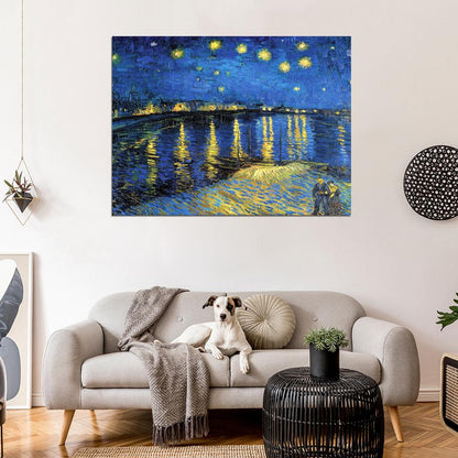 Starry Night Van Gogh Painting Retro Vintage Wall Art Print Poster