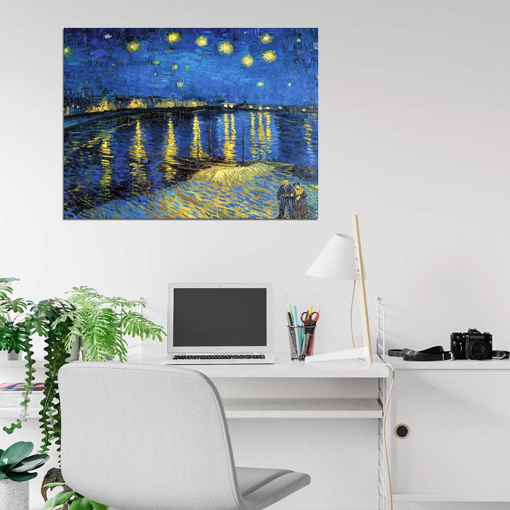 Starry Night Van Gogh Painting Retro Vintage Wall Art Print Poster