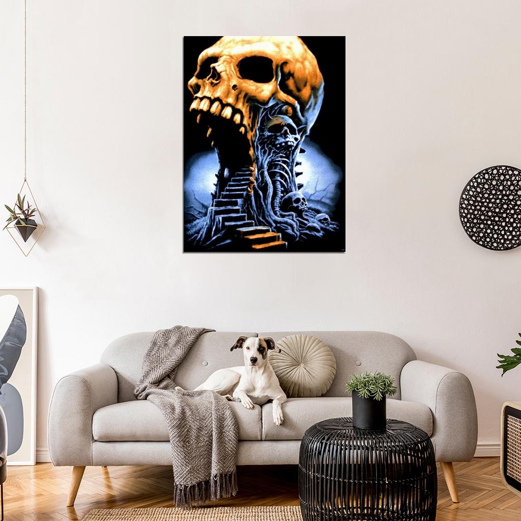 Skull Horror Hot Old Retro Vintage Wall Art Print Poster
