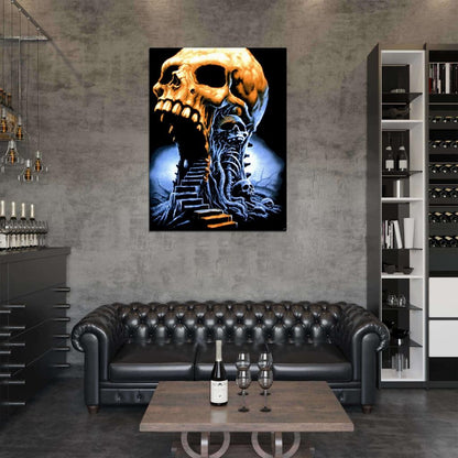 Skull Horror Hot Old Retro Vintage Wall Art Print Poster