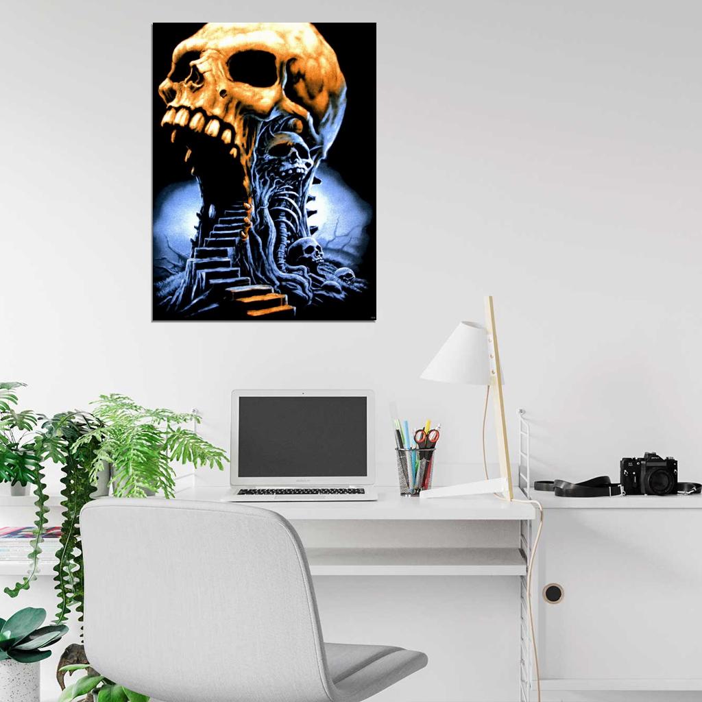 Skull Horror Hot Old Retro Vintage Wall Art Print Poster