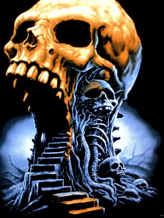 Skull Horror Hot Old Retro Vintage Wall Art Print Poster