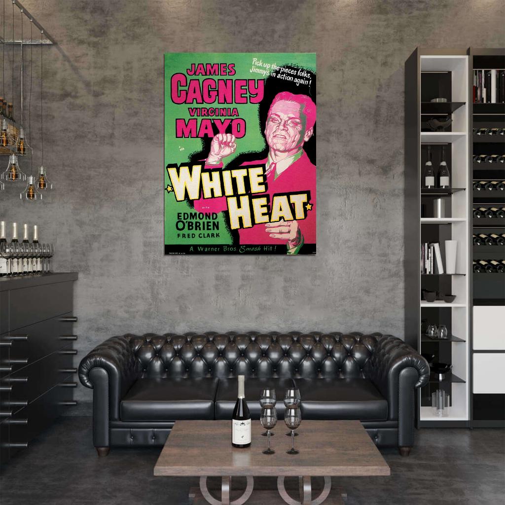White Heat 1949 James Cagney Movie Vintage Wall Art Print Poster