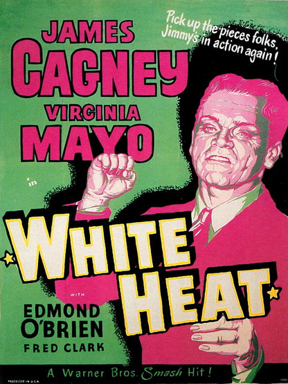 White Heat 1949 James Cagney Movie Vintage Wall Art Print Poster