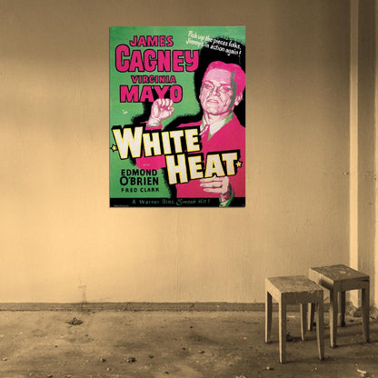 White Heat 1949 James Cagney Movie Vintage Wall Art Print Poster