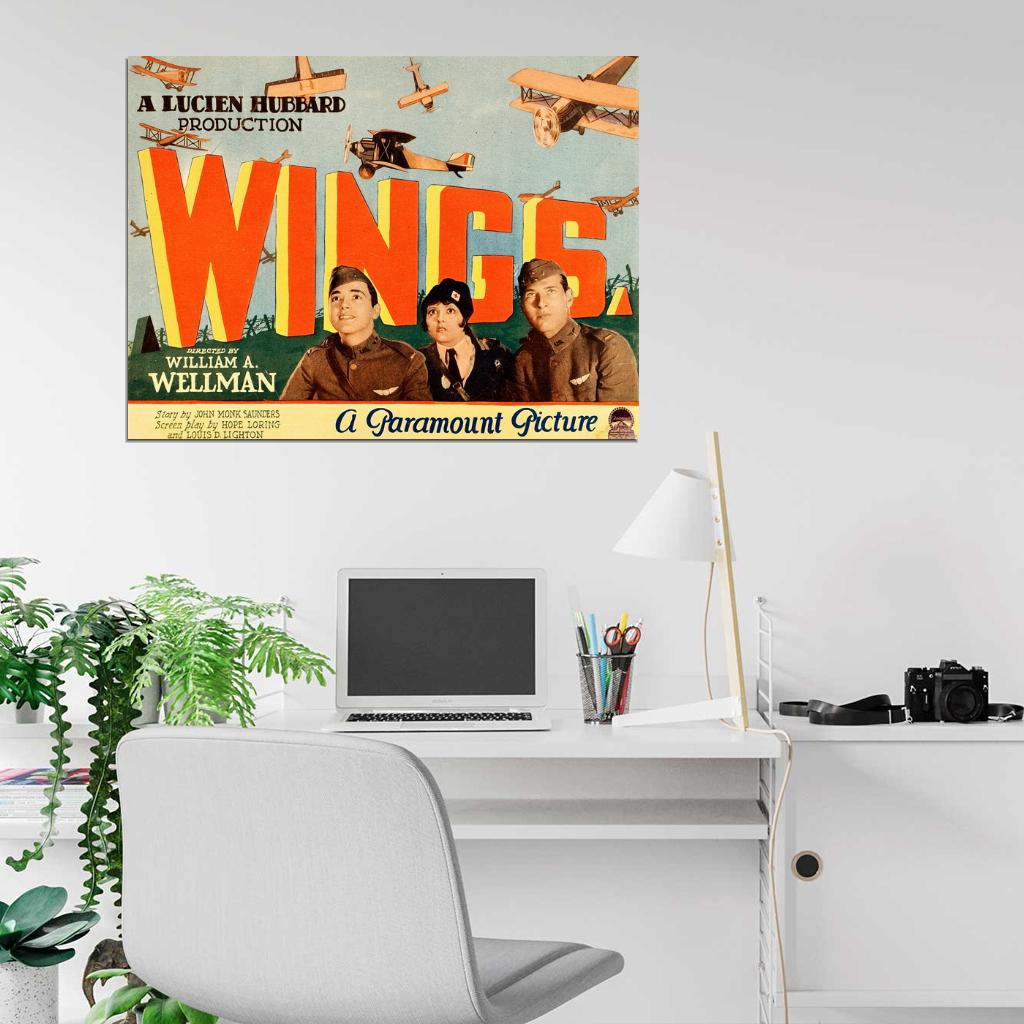 Wings 1927 Retro Classic Movie Vintage Wall Art Print Poster
