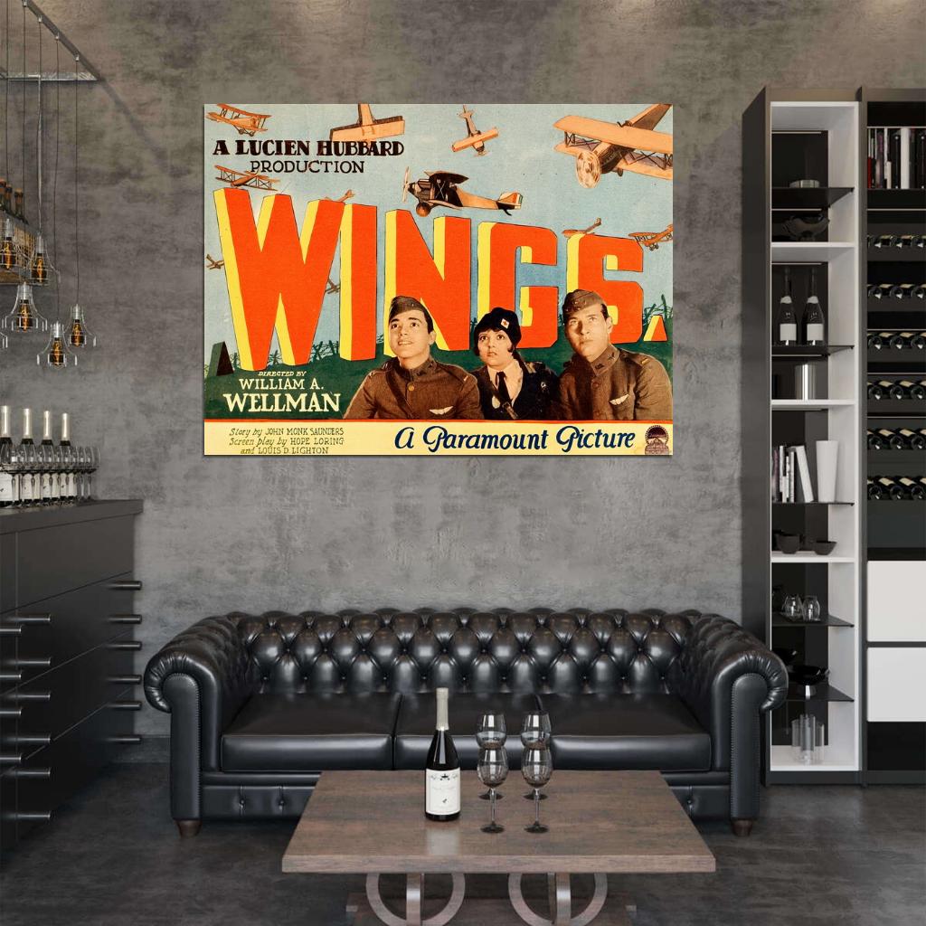Wings 1927 Retro Classic Movie Vintage Wall Art Print Poster