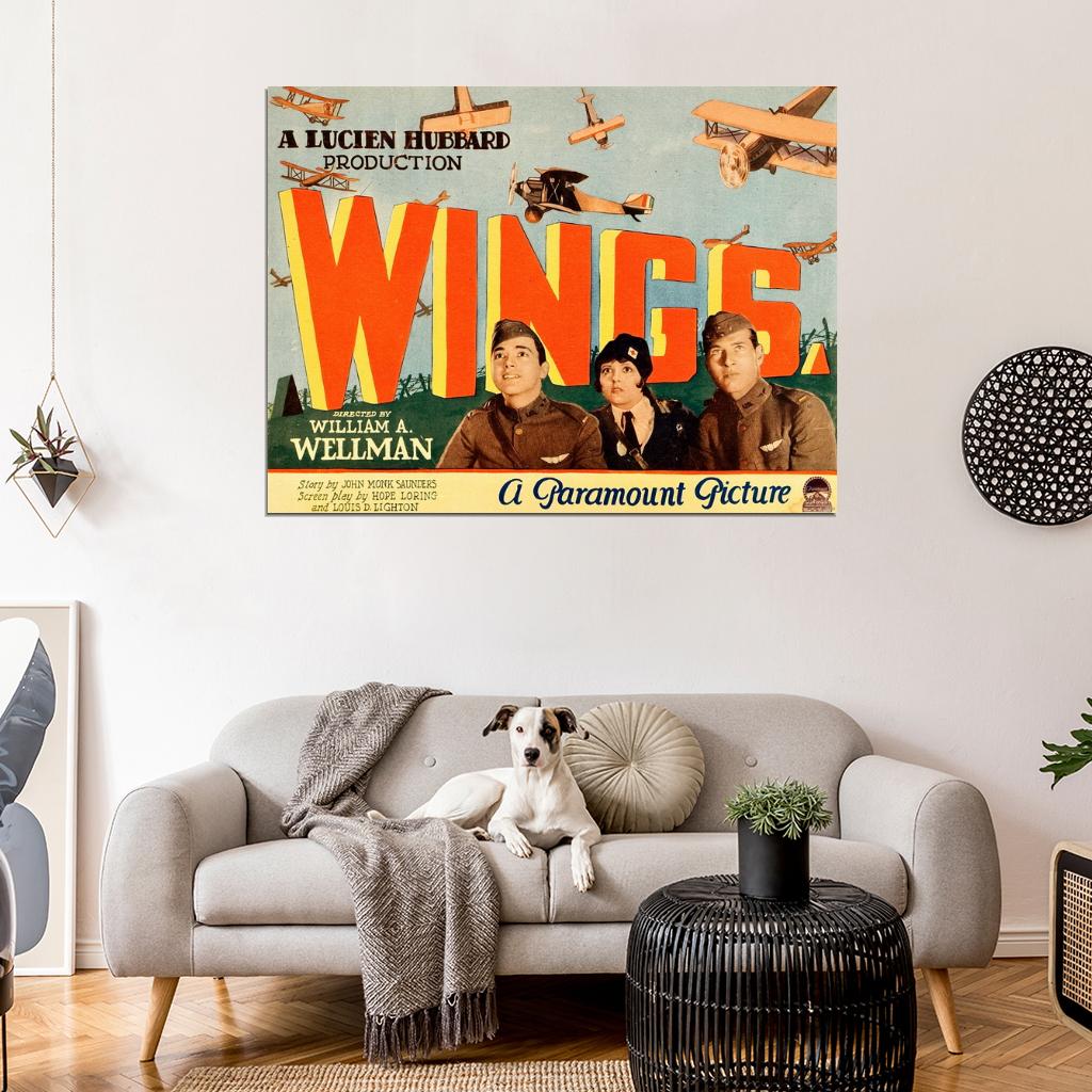 Wings 1927 Retro Classic Movie Vintage Wall Art Print Poster