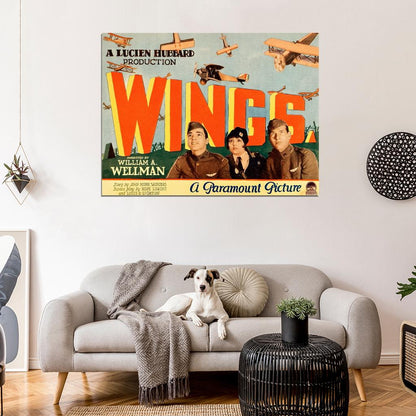 Wings 1927 Retro Classic Movie Vintage Wall Art Print Poster