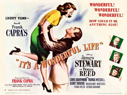 It's a Wonderful Life 1946 Retro Movie Vintage Wall Art Print Poster