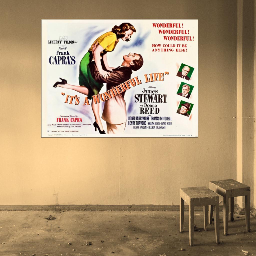 It's a Wonderful Life 1946 Retro Movie Vintage Wall Art Print Poster