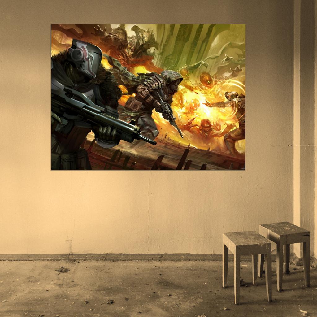 Destiny Hunter Monster Fire Video Game Wall Art Print Poster